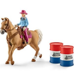 Schleich - Kůň s jezdcem, Kovbojka s barely
