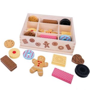 Dekorace prodejny - Box s dřevěnými sušenkami (Bigjigs)
