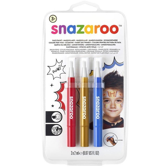 Snazaroo - Štětce s barvou, Dobrodružství, 3 barvy