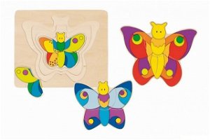 Puzzle vícevrstvé - Motýl, 4 vrstvy (Goki)