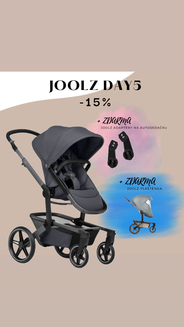 Joolz Day5- Stone grey, kompletní set + pláštěnka a adaptéry na autosedačku jako DÁREK