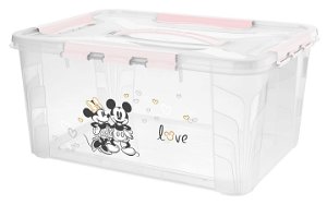 Domácí úložný box "Mickey & Minnie", Pastelová růžová XL