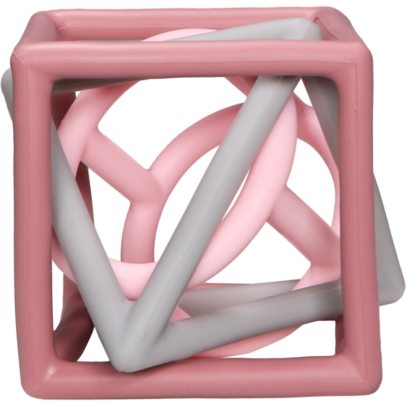 Label Label Silikonové kousátko Geometric, růžové