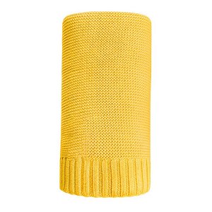 Bambusová pletená deka NEW BABY 100x80 cm žlutá, Žlutá