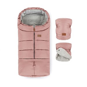 PETITE&MARS Set zimní fusak Jibot 3v1 + rukavice na kočárek Jasie Dusty Pink