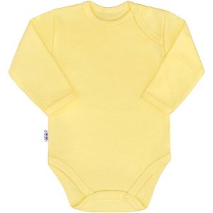 Kojenecké body s dlouhým rukávem New Baby Pastel žluté Žlutá 80 (9-12m)