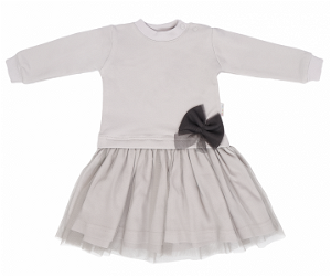 Mamatti Dětské šaty s týlem Louka - šedé, vel. 98, 98 (2-3r)