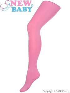 Bavlněné punčocháče 3D New Baby růžové s puntíky Růžová 152 (11-12r)