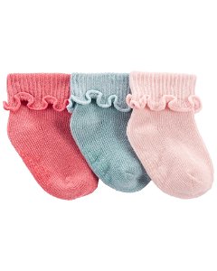 CARTERS CARTER'S Ponožky Cuff Pink dívka LBB 3ks 12-24m