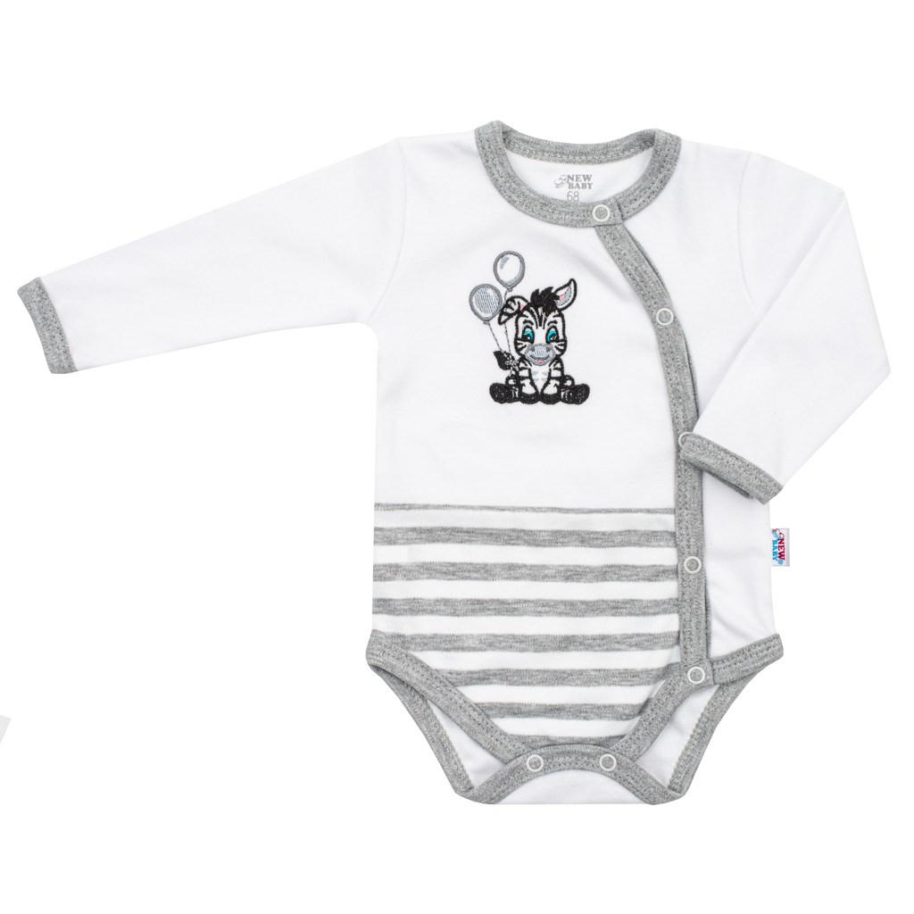 Kojenecké bavlněné celorozepínací body New Baby Zebra exclusive Bílá 68 (4-6m)