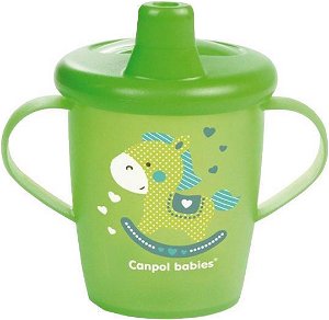 CANPOL BABIES Nevylévací hrníček TOYS – zelený (250 ml)