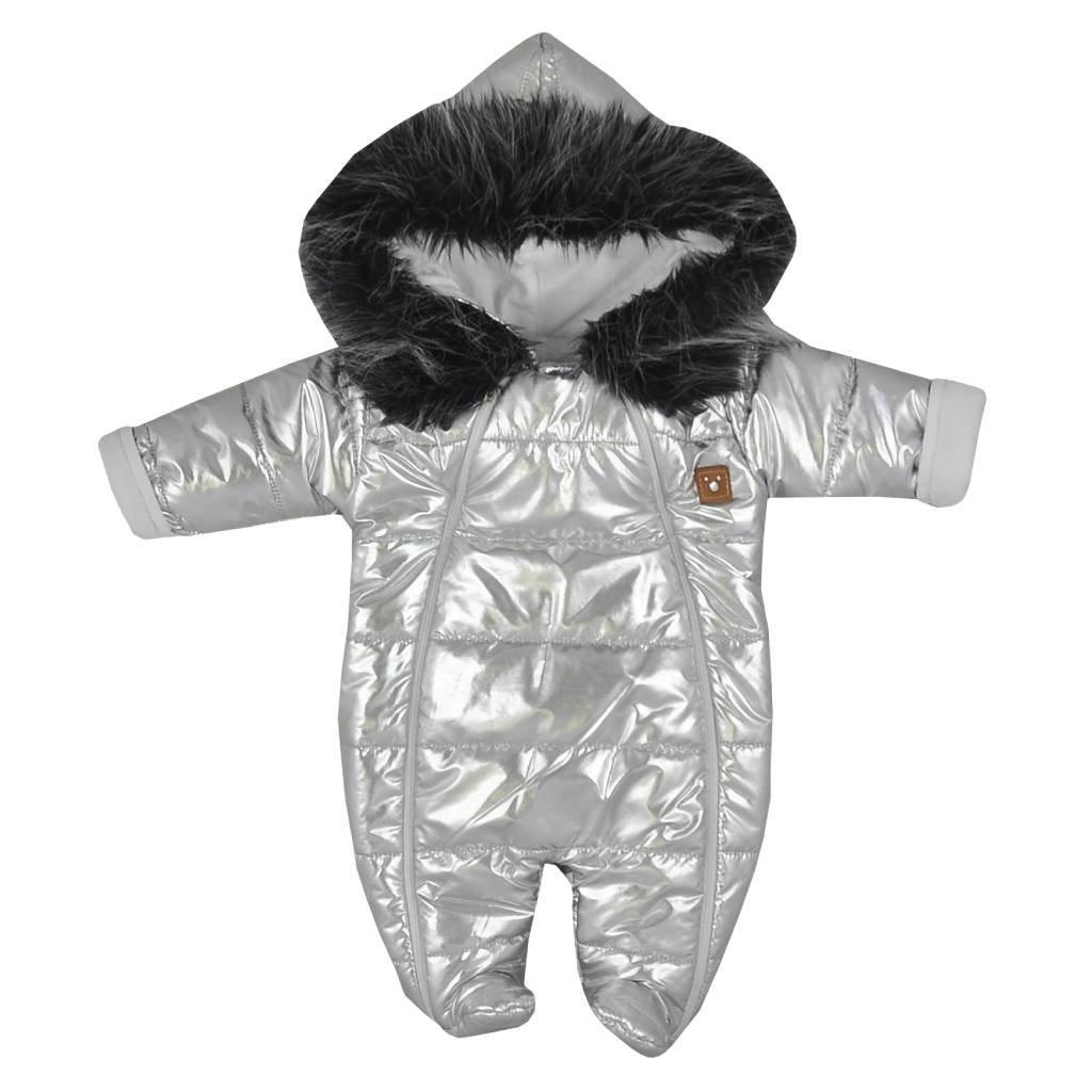 Zimní kojenecká kombinéza s kapucí Koala Lara stříbrná Stříbrná 74 (6-9m)