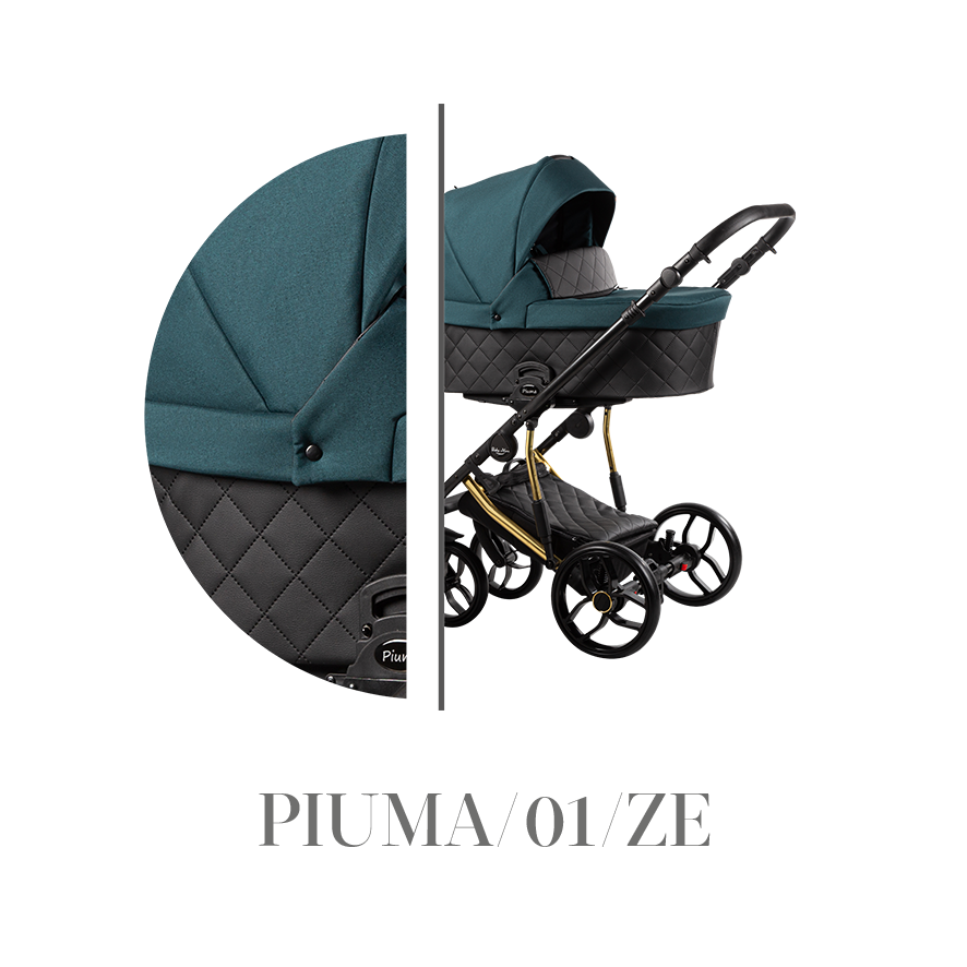 Kombinovaný kočárek Baby Merc 2v1 PIUMA LIMITED 2021, zlatý rám PIUMA/01/ZE