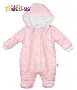 Kombinézka s kapuci Lux Baby Nellys ®prošívaná - sv. růžová, vel. 62, 62 (2-3m)