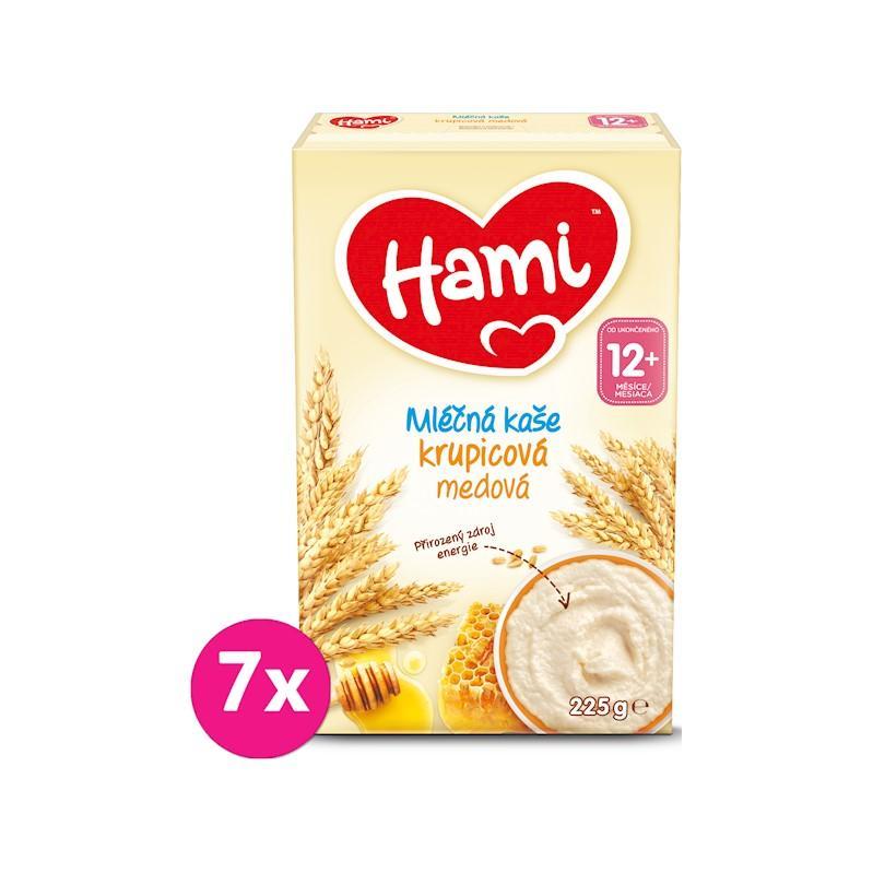 7x HAMI Kaše mléčná krupicová medová 225 g