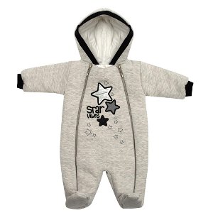 Zimní kojenecká kombinéza s kapucí Koala Star Vibes Šedá 80 (9-12m)