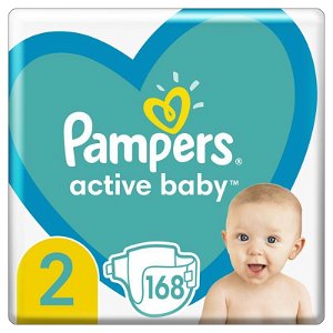 PAMPERS Active Baby jednorázové pleny vel. 2, 168 ks, 4-8 kg