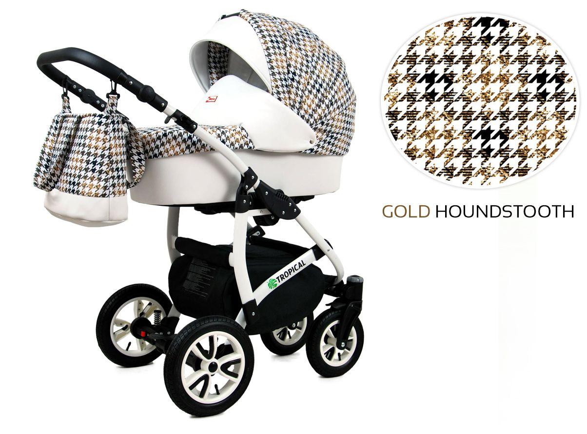 Kočárek Raf-Pol Baby Lux Tropical 2020 Gold Houndstooth
