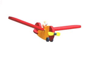 Česká dřevěná hračka Dřevěné letadlo s pilotem malé