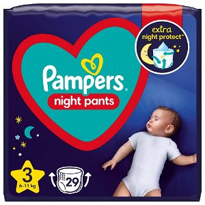 PAMPERS Night Pants Kalhotky plenkové vel. 3, 29 ks, 6-11 kg