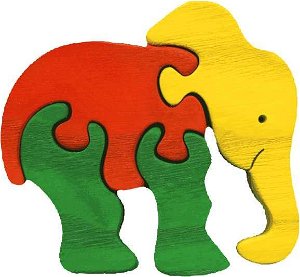 Fauna Dřevěné vkládací puzzle z masivu malý slon
