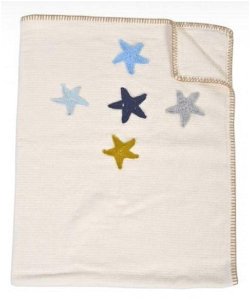 Moni Cangaroo Dětská deka 100x90cm, Hvězdičky, ecru, v dárkovém balení