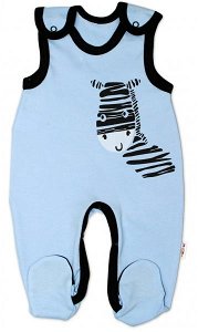 Kojenecké bavlněné dupačky Baby Nellys, Zebra - modré, vel. 56, 56 (1-2m)