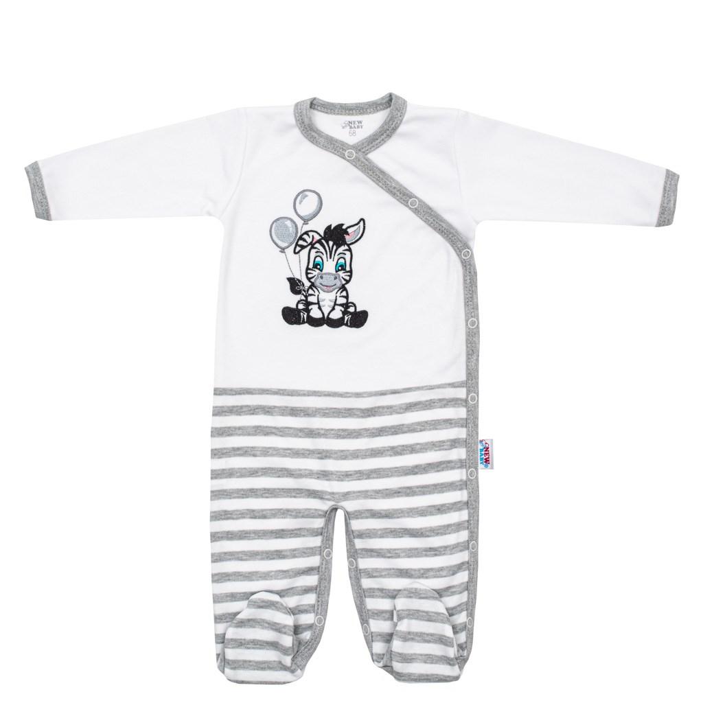 Kojenecký bavlněný overal New Baby Zebra exclusive Bílá 68 (4-6m)