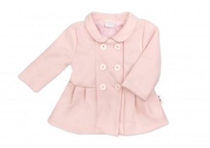 Baby Nellys Dětský flaušový kabátek, pudrově růžový, vel. 92, 92 (18-24m)