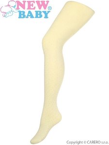 Bavlněné punčocháče 3D New Baby béžové s puntíky Béžová 128 (7-8 let)