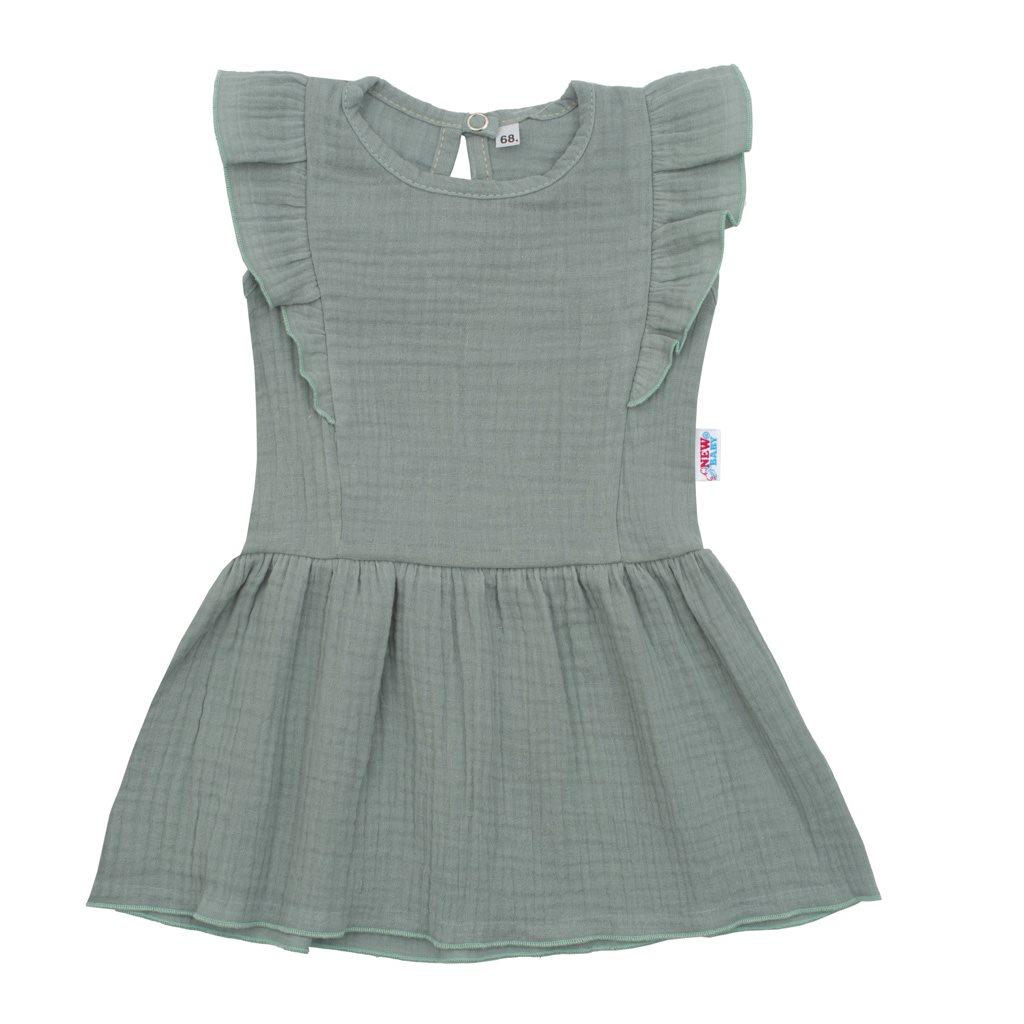 Kojenecké mušelínové šaty New Baby Summer Nature Collection mátové Zelená 80 (9-12m)