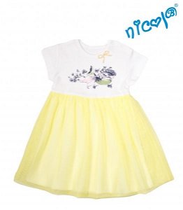 Dětské šaty Nicol, Mořská víla - žluto/bílé, vel. 122, 122 (6-7r)