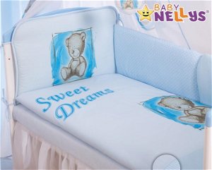 Baby Nellys Mantinel 360cm s povlečením Sweet Dreams by Teddy - modrý, 120x90