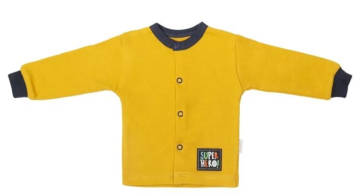 Mamatti Novorozenecká bavlněná košilka, kabátek, Hero - hořčicová, vel. 56, 56 (1-2m)