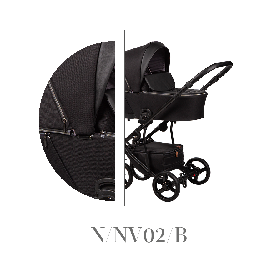 Kombinovaný kočárek Baby Merc 2v1 NOVIS 2021, černý rám N/NV02/B