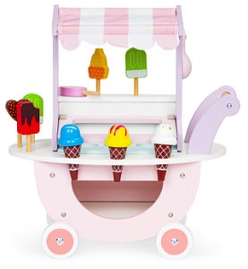 Dřevěný vozík Ecotoys se zmrzlinou, TL89015