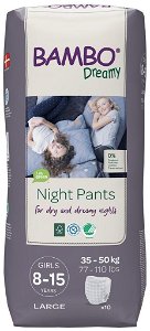 BAMBO Dreamy Night Kalhotky plenkové jednorázové Pants Girl 8-15 let, 10 ks, pro 35-50 kg