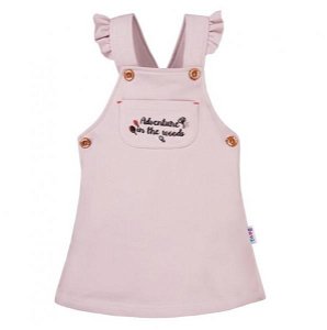 EEVI Dívčí šaty s laclem Adventure - pudrové, vel. 98, 92 (18-24m)