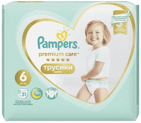 PAMPERS Premium Care Pants 6 MAXI (15+ kg) 31 ks Value Pack – plenkové kalhotky