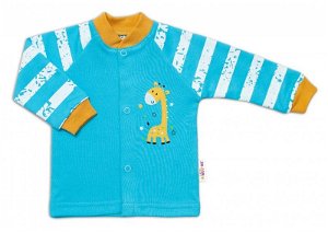 Baby Nellys Bavlněná košilka Giraffe, tyrkysová, 50 (0-1m)