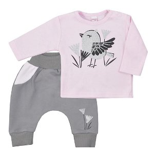 Kojenecké bavlněné tepláčky a tričko Koala Birdy růžové Růžová 56 (0-3m)
