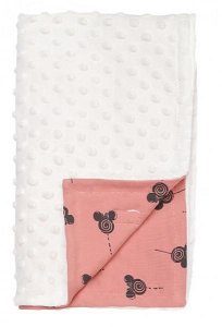 Mamatti Dětská oboustranná bavlněná deka s minky 75 x 90 cm, New minnie, pudrová