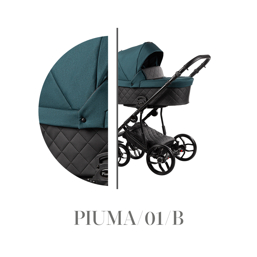 Kombinovaný kočárek Baby Merc 2v1 PIUMA 2021, černý rám PIUMA/01/B
