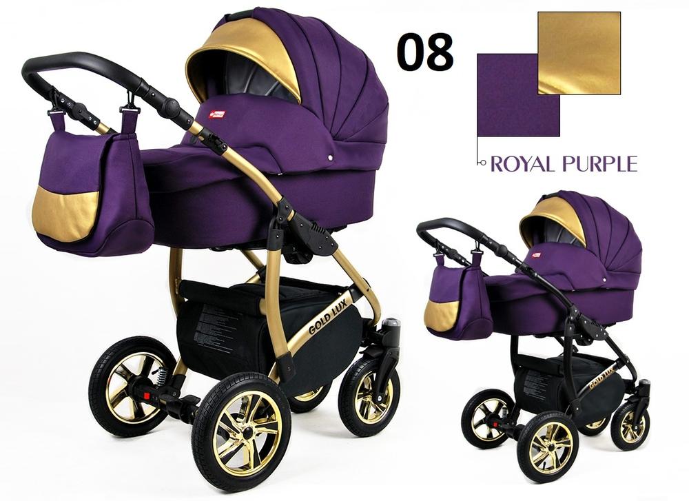 Kombinovaný kočárek Raf-Pol Baby Lux Gold Lux 2019 Royal Purple