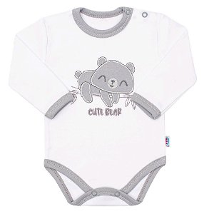 Kojenecké bavlněné body s dlouhým rukávem New Baby Cute Bear Bílá 86 (12-18m)