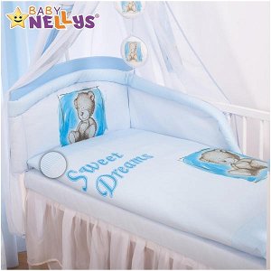 Baby Nellys Povlečení  Sweet Dreams by Teddy  - modrý, 135x100