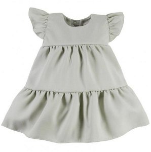 EEVI Dívčí šaty s volánky Nature - khaki, vel. 104, 104 (3-4r)