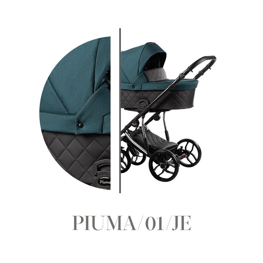 Kombinovaný kočárek Baby Merc 2v1 PIUMA LIMITED 2021, stříbrný rám PIUMA/01/JE