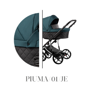 Kombinovaný kočárek Baby Merc 2v1 PIUMA LIMITED 2021, stříbrný rám PIUMA/01/JE