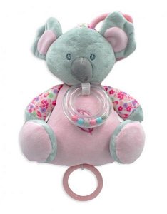 Tulilo Závěsná plyšová hračka s chrastítkem Koala 18 cm - šedá/růžová